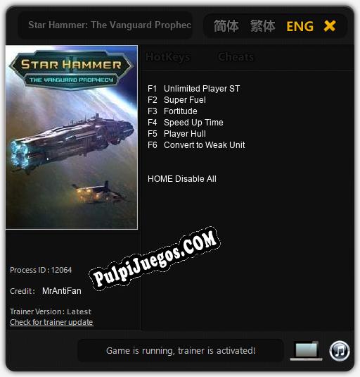 Entrenador liberado a Star Hammer: The Vanguard Prophecy [v1.0.1]