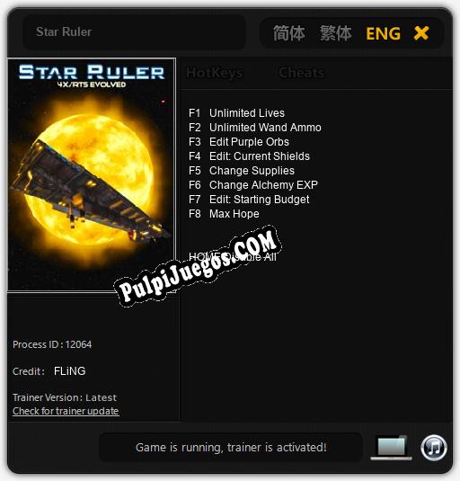 Star Ruler: Trainer +8 [v1.2]