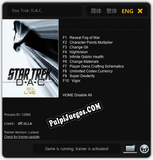 Star Trek: D.A.C.: Cheats, Trainer +10 [dR.oLLe]