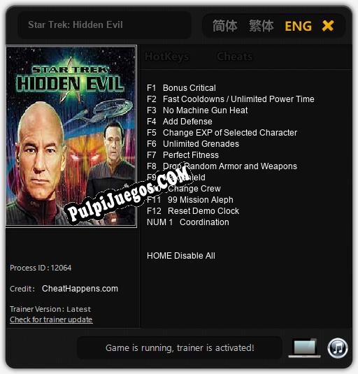 Star Trek: Hidden Evil: Cheats, Trainer +13 [CheatHappens.com]