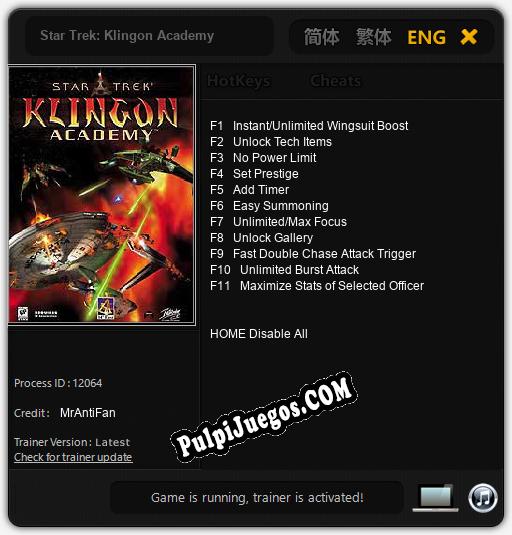 Star Trek: Klingon Academy: Cheats, Trainer +11 [MrAntiFan]