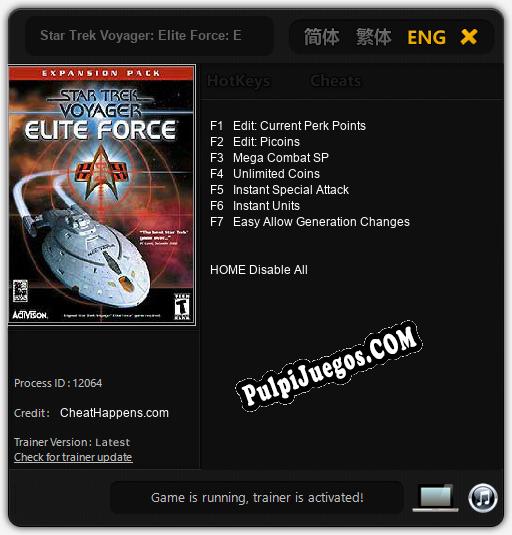 Star Trek Voyager: Elite Force: Expansion Pack: Trainer +7 [v1.5]