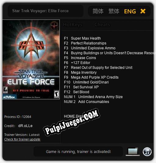 Star Trek Voyager: Elite Force: Cheats, Trainer +14 [dR.oLLe]