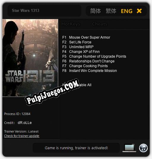 Star Wars 1313: Trainer +8 [v1.5]