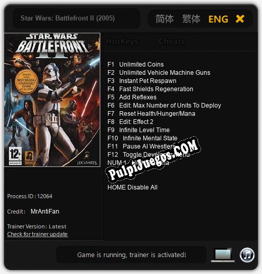 Star Wars: Battlefront II (2005): Treinador (V1.0.33)