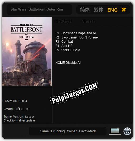 Entrenador liberado a Star Wars: Battlefront Outer Rim [v1.0.6]