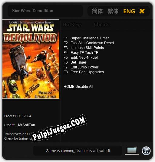 Star Wars: Demolition: Cheats, Trainer +8 [MrAntiFan]