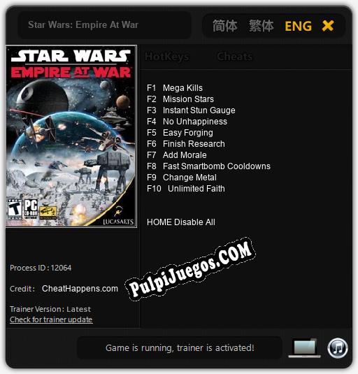 Entrenador liberado a Star Wars: Empire At War [v1.0.1]