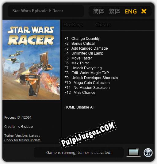 Entrenador liberado a Star Wars Episode I: Racer [v1.0.8]