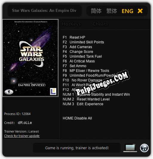 Entrenador liberado a Star Wars Galaxies: An Empire Divided [v1.0.7]