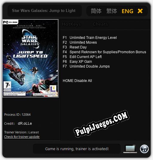 Star Wars Galaxies: Jump to Lightspeed: Cheats, Trainer +7 [dR.oLLe]