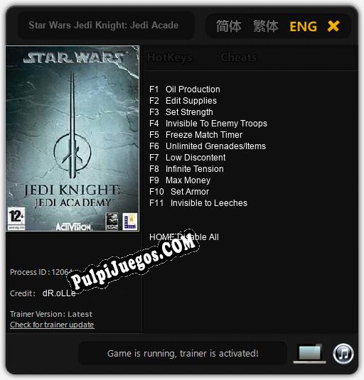 Entrenador liberado a Star Wars Jedi Knight: Jedi Academy [v1.0.1]