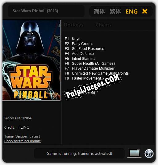 Star Wars Pinball (2013): Trainer +9 [v1.2]