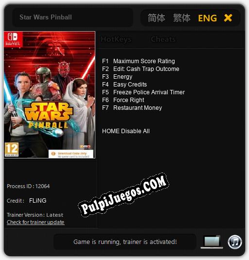 Entrenador liberado a Star Wars Pinball [v1.0.9]