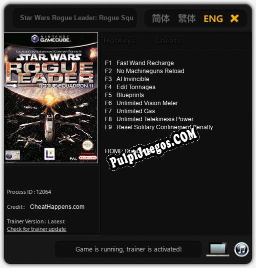 Entrenador liberado a Star Wars Rogue Leader: Rogue Squadron II [v1.0.1]