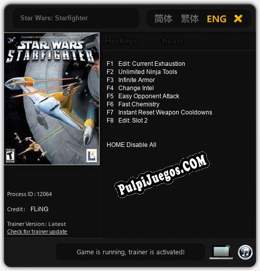 Star Wars: Starfighter: Cheats, Trainer +8 [FLiNG]