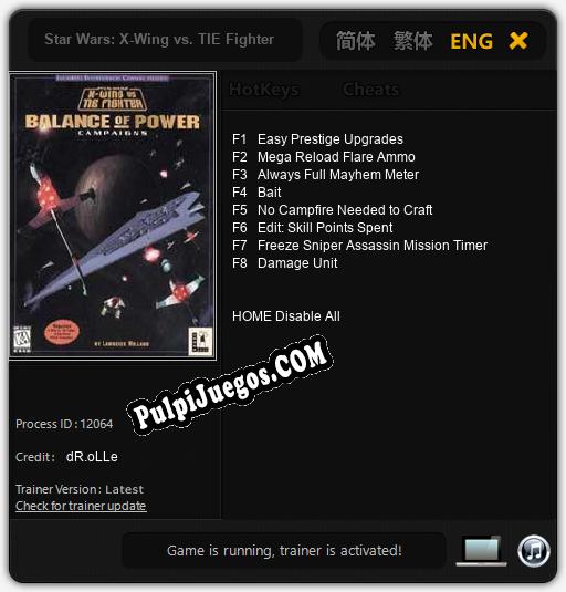 Star Wars: X-Wing vs. TIE Fighter: Balance of Power: Treinador (V1.0.43)