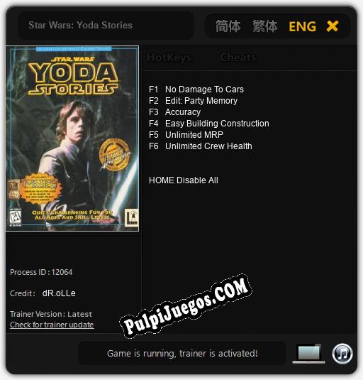 Entrenador liberado a Star Wars: Yoda Stories [v1.0.3]