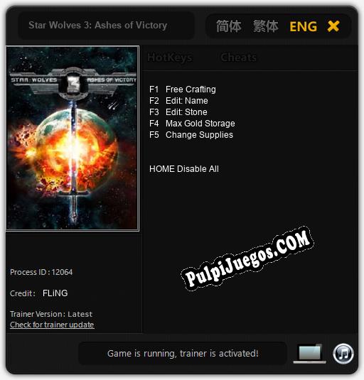 Star Wolves 3: Ashes of Victory: Cheats, Trainer +5 [FLiNG]