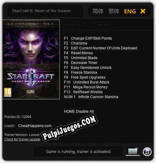 StarCraft II: Heart of the Swarm: Treinador (V1.0.18)