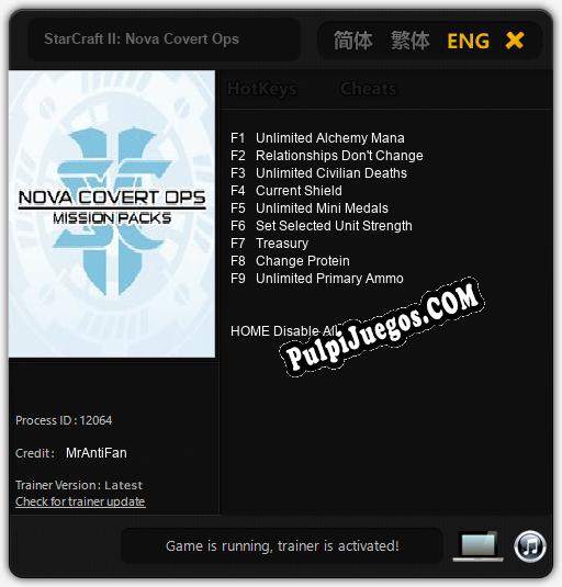 StarCraft II: Nova Covert Ops: Trainer +9 [v1.4]