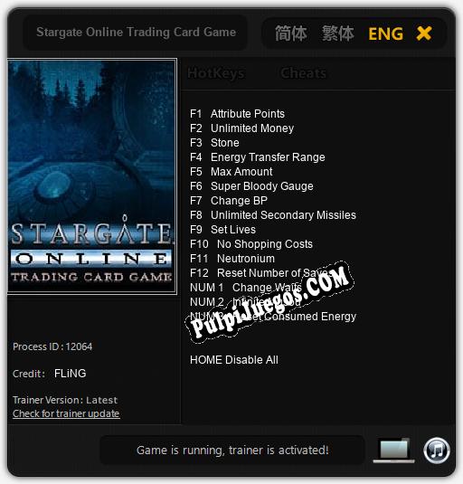 Stargate Online Trading Card Game: Trainer +15 [v1.1]