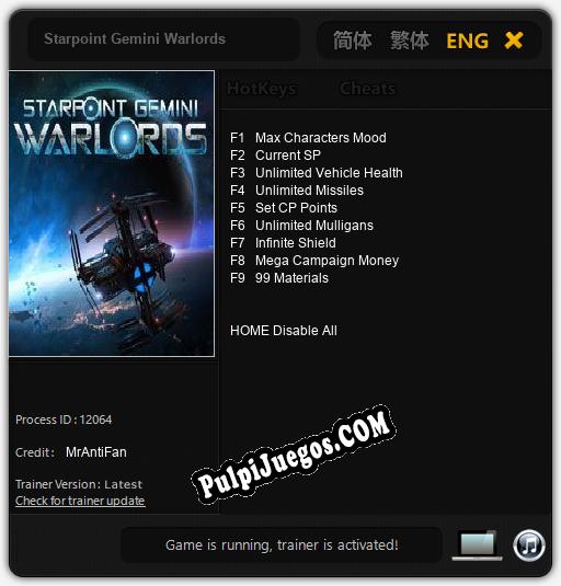 Starpoint Gemini Warlords: Trainer +9 [v1.4]