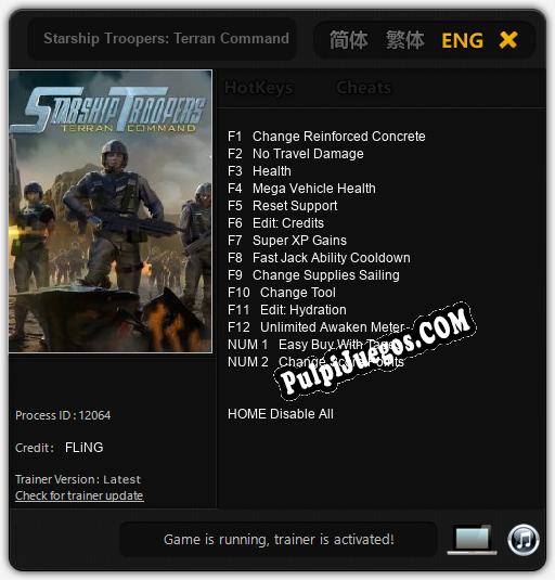 Starship Troopers: Terran Command: Treinador (V1.0.59)