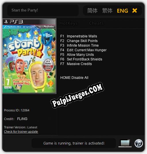 Start the Party!: Cheats, Trainer +7 [FLiNG]