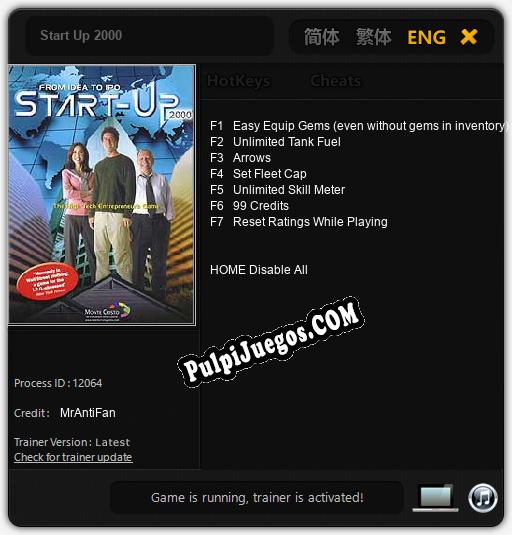 Start Up 2000: Cheats, Trainer +7 [MrAntiFan]