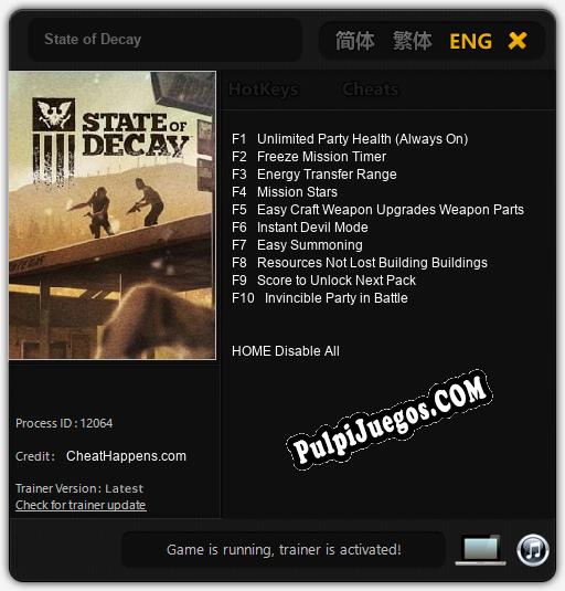 State of Decay: Cheats, Trainer +10 [CheatHappens.com]