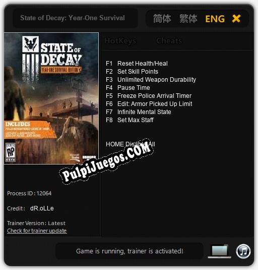 State of Decay: Year-One Survival Edition: Cheats, Trainer +8 [dR.oLLe]