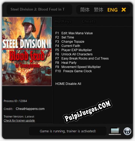 Entrenador liberado a Steel Division 2: Blood Feud in Transylvania [v1.0.8]