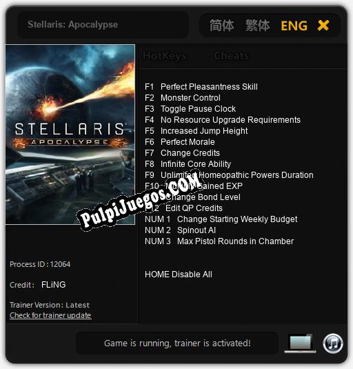 Stellaris: Apocalypse: Trainer +15 [v1.6]