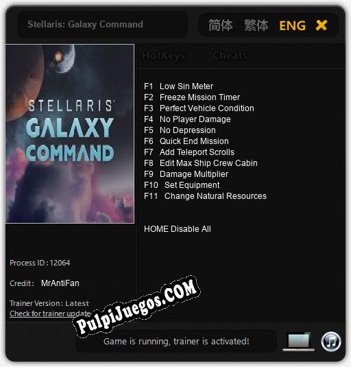 Stellaris: Galaxy Command: Trainer +11 [v1.1]