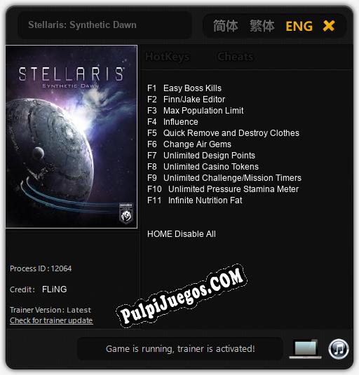 Stellaris: Synthetic Dawn: Treinador (V1.0.8)