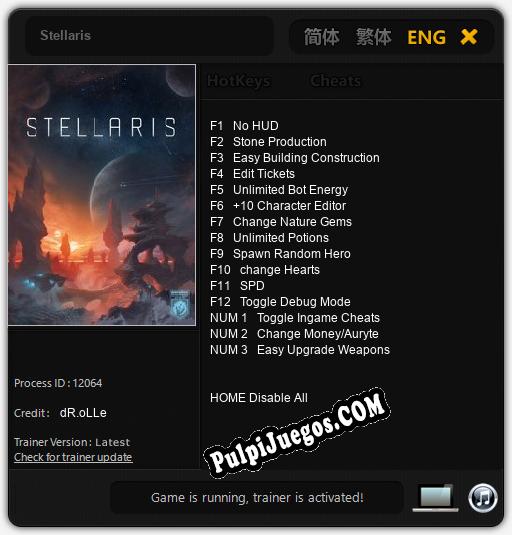 Entrenador liberado a Stellaris [v1.0.8]