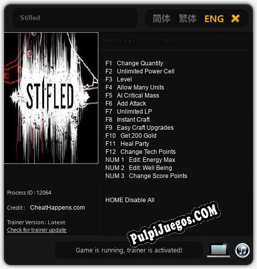 Stifled: Cheats, Trainer +15 [CheatHappens.com]