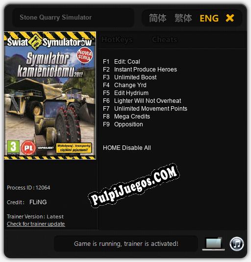 Entrenador liberado a Stone Quarry Simulator [v1.0.2]