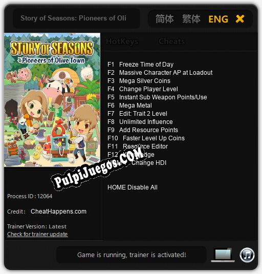 Entrenador liberado a Story of Seasons: Pioneers of Olive Town [v1.0.2]