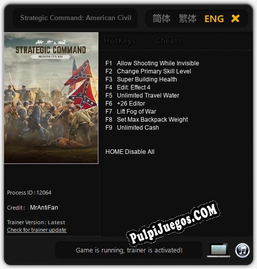 Strategic Command: American Civil War: Trainer +9 [v1.7]