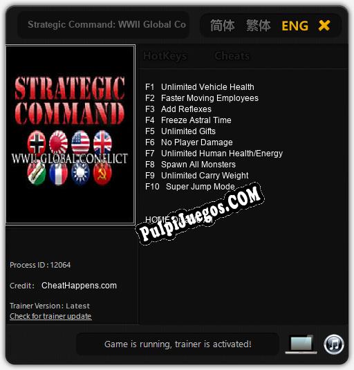 Entrenador liberado a Strategic Command: WWII Global Conflict [v1.0.4]