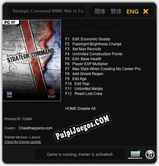 Entrenador liberado a Strategic Command WWII: War in Europe [v1.0.5]