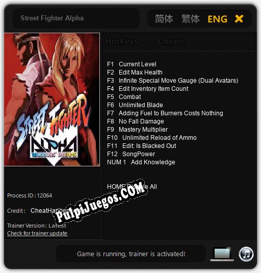 Street Fighter Alpha: Treinador (V1.0.76)