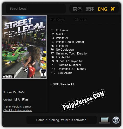 Street Legal: Trainer +12 [v1.8]