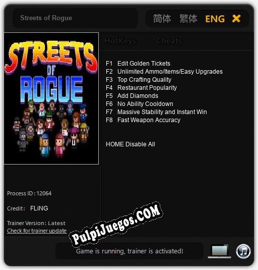 Streets of Rogue: Treinador (V1.0.56)