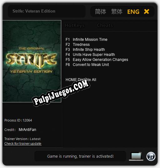 Entrenador liberado a Strife: Veteran Edition [v1.0.6]