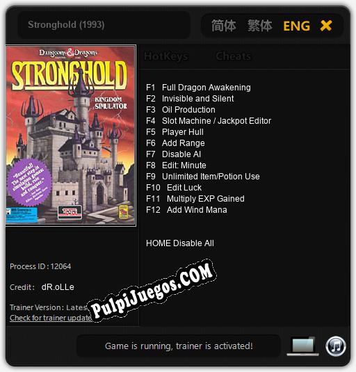 Stronghold (1993): Cheats, Trainer +12 [dR.oLLe]