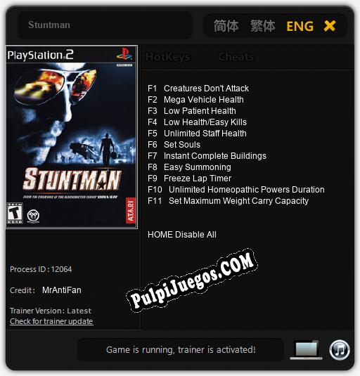 Stuntman: Cheats, Trainer +11 [MrAntiFan]