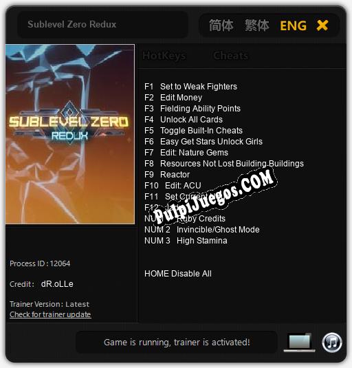 Sublevel Zero Redux: Treinador (V1.0.84)